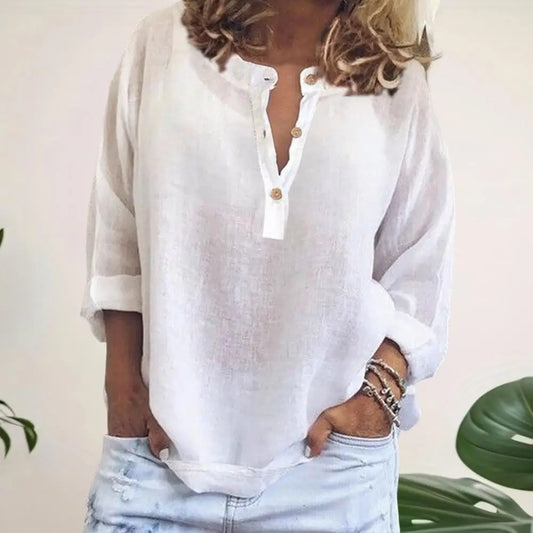 Chic V-Neck Women's Blouse